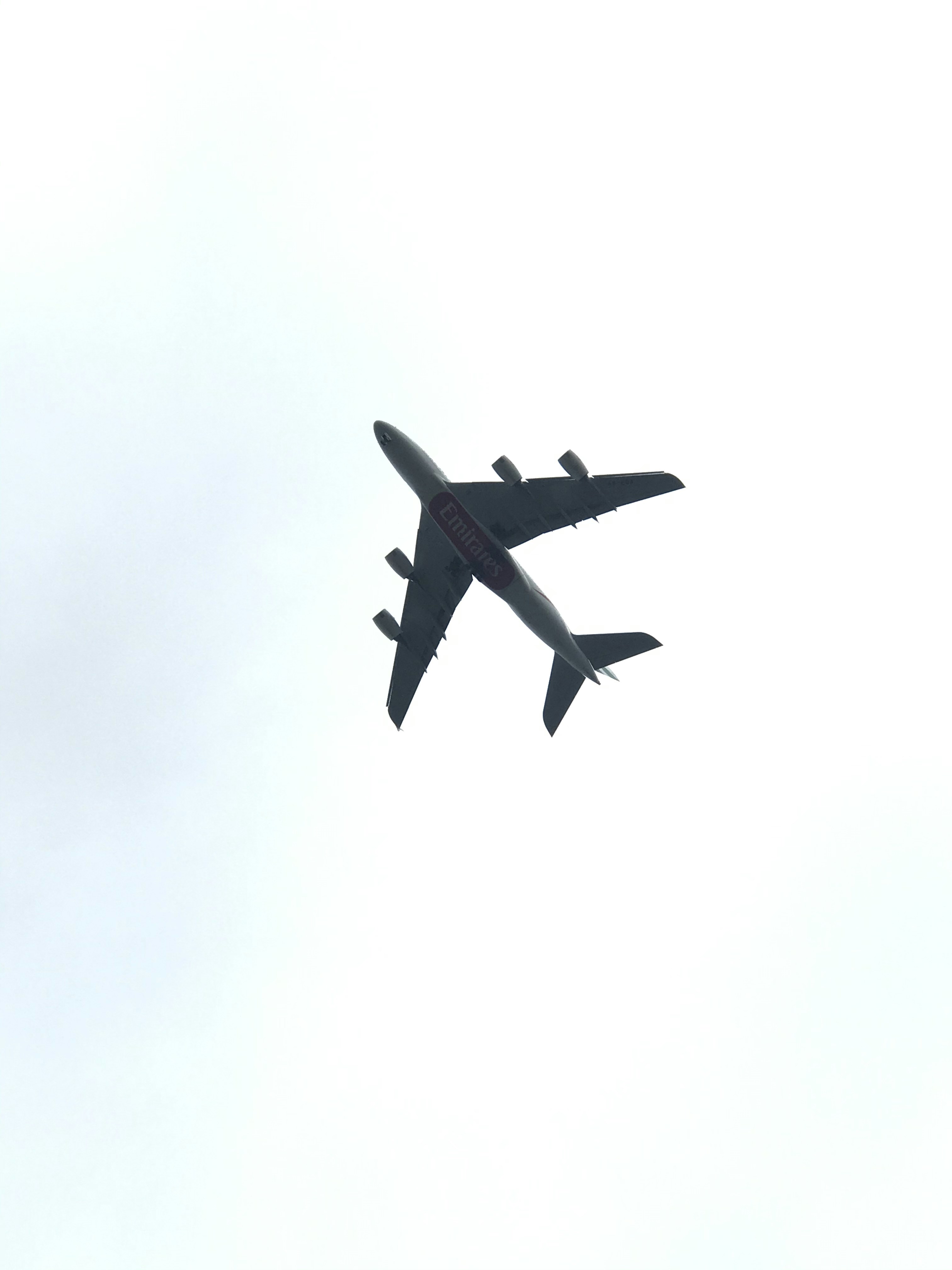 black airplane in mid air